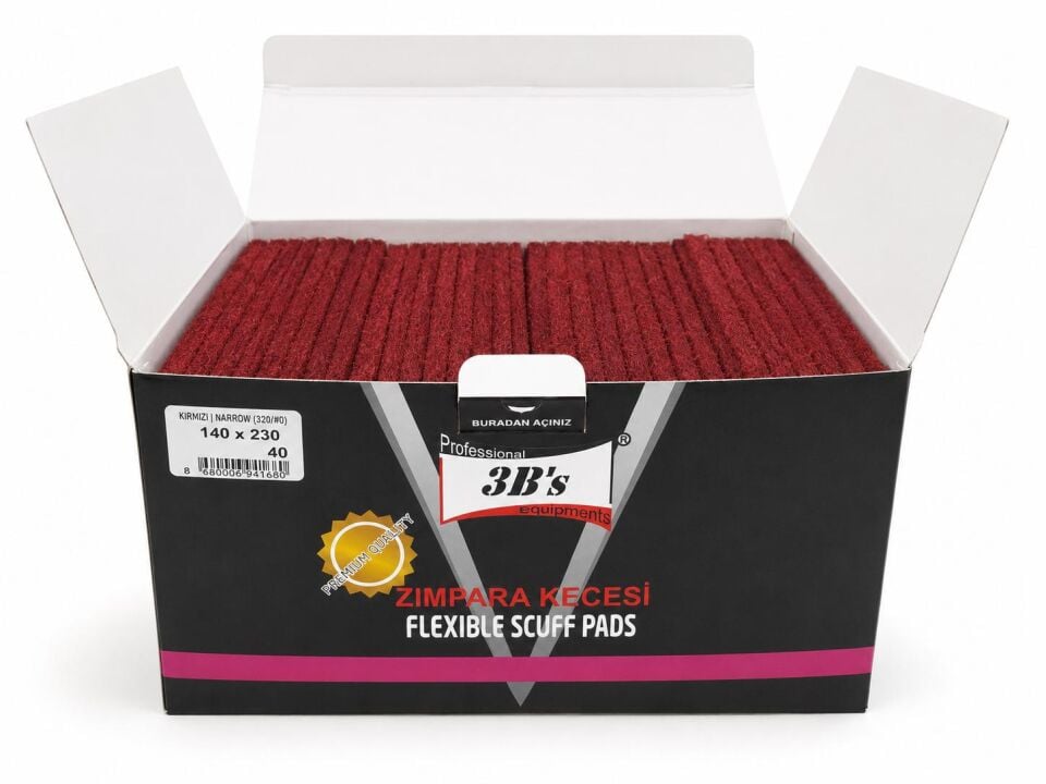 3Bs Scuff Pad Maroon ( 360 ) Plaka Skoç 6mm 230x140mm